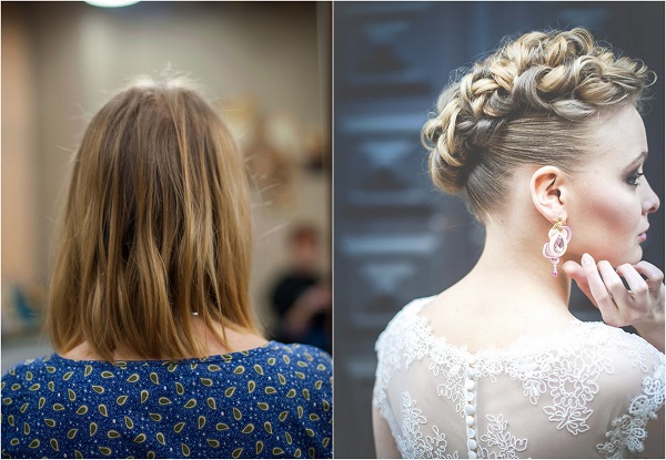 fryzura ślubna dla krótkich włosów, trendy we fryzurach ślubnych